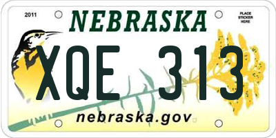 NE license plate XQE313