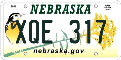 NE license plate XQE317