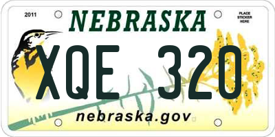 NE license plate XQE320