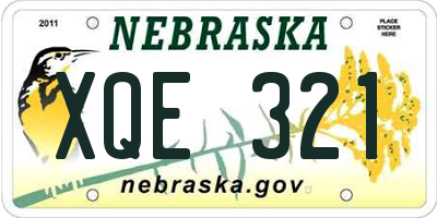 NE license plate XQE321