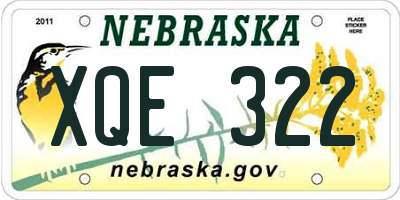 NE license plate XQE322