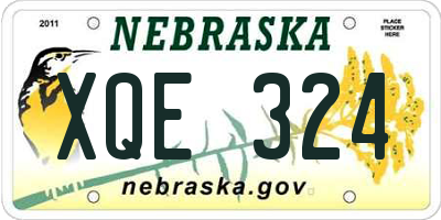 NE license plate XQE324