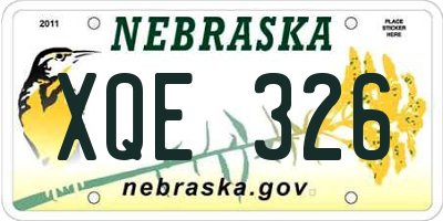 NE license plate XQE326