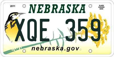 NE license plate XQE359