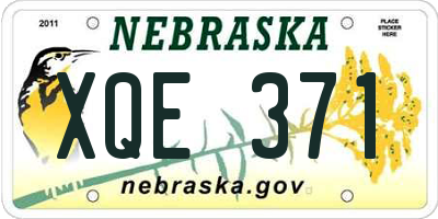 NE license plate XQE371