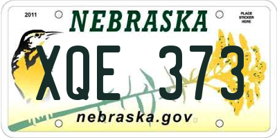 NE license plate XQE373