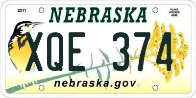 NE license plate XQE374