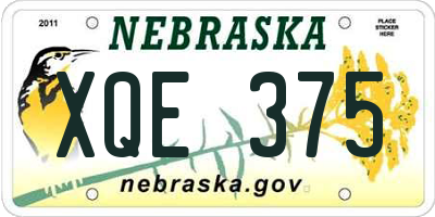 NE license plate XQE375
