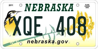 NE license plate XQE408