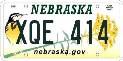NE license plate XQE414