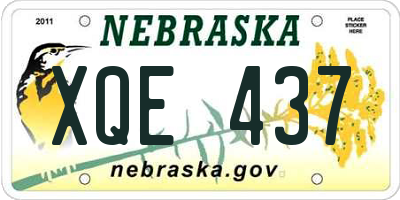 NE license plate XQE437