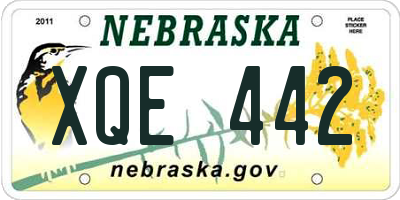 NE license plate XQE442