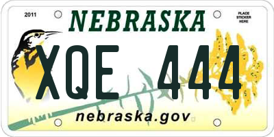 NE license plate XQE444