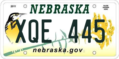NE license plate XQE445