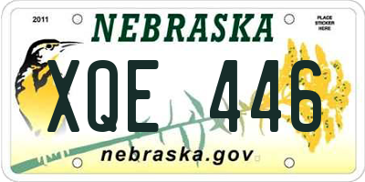 NE license plate XQE446