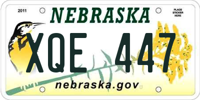 NE license plate XQE447