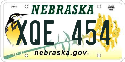 NE license plate XQE454
