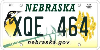 NE license plate XQE464