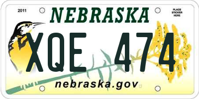 NE license plate XQE474