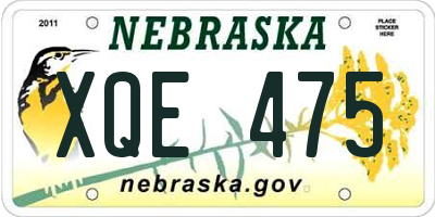 NE license plate XQE475
