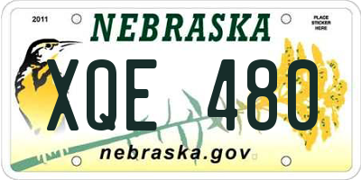 NE license plate XQE480