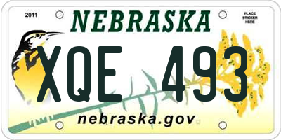 NE license plate XQE493