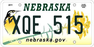 NE license plate XQE515