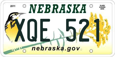 NE license plate XQE521