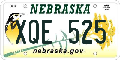NE license plate XQE525