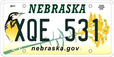 NE license plate XQE531