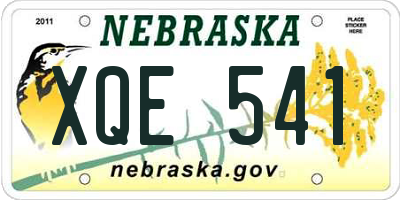 NE license plate XQE541