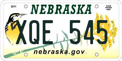 NE license plate XQE545