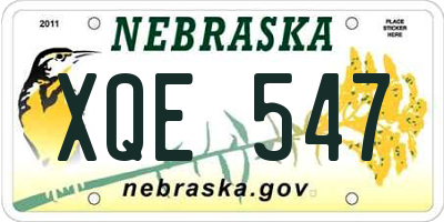 NE license plate XQE547