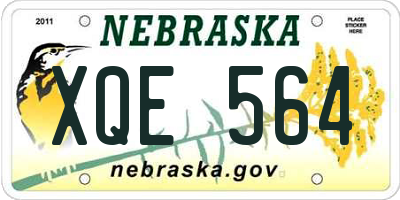 NE license plate XQE564