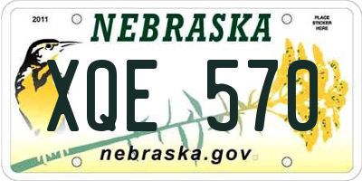NE license plate XQE570