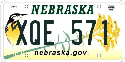 NE license plate XQE571