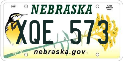 NE license plate XQE573