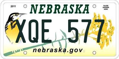 NE license plate XQE577