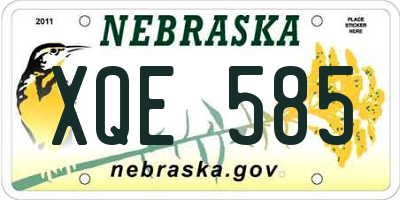 NE license plate XQE585