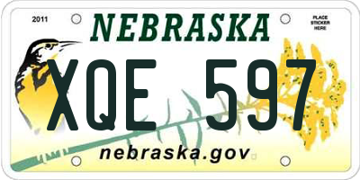 NE license plate XQE597