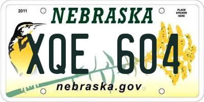 NE license plate XQE604
