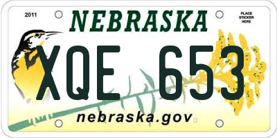 NE license plate XQE653