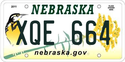 NE license plate XQE664