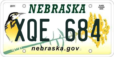 NE license plate XQE684