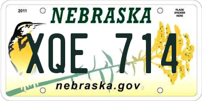 NE license plate XQE714