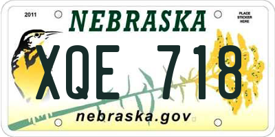 NE license plate XQE718