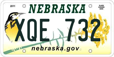 NE license plate XQE732