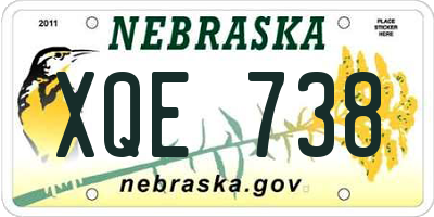 NE license plate XQE738