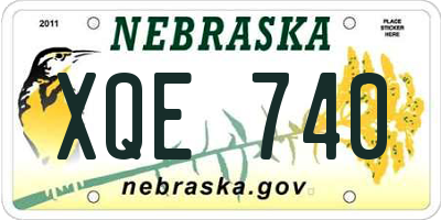 NE license plate XQE740