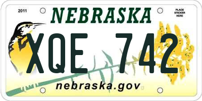 NE license plate XQE742